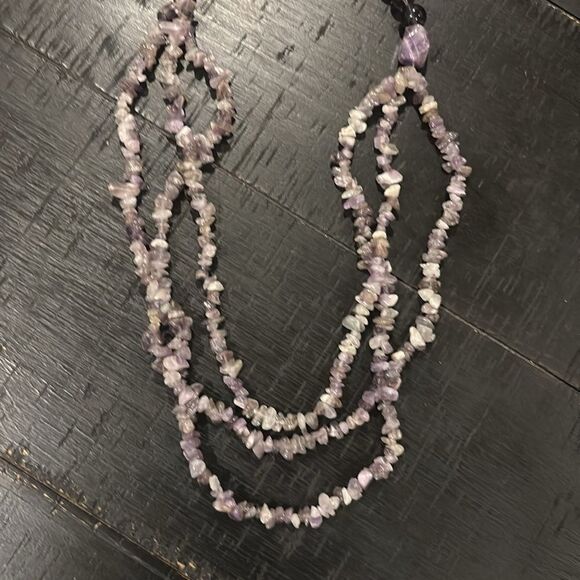 Vintage Native America Indian Jewelry Amethyst Chip Navajo Necklace Southwestern - Picture 4 of 8